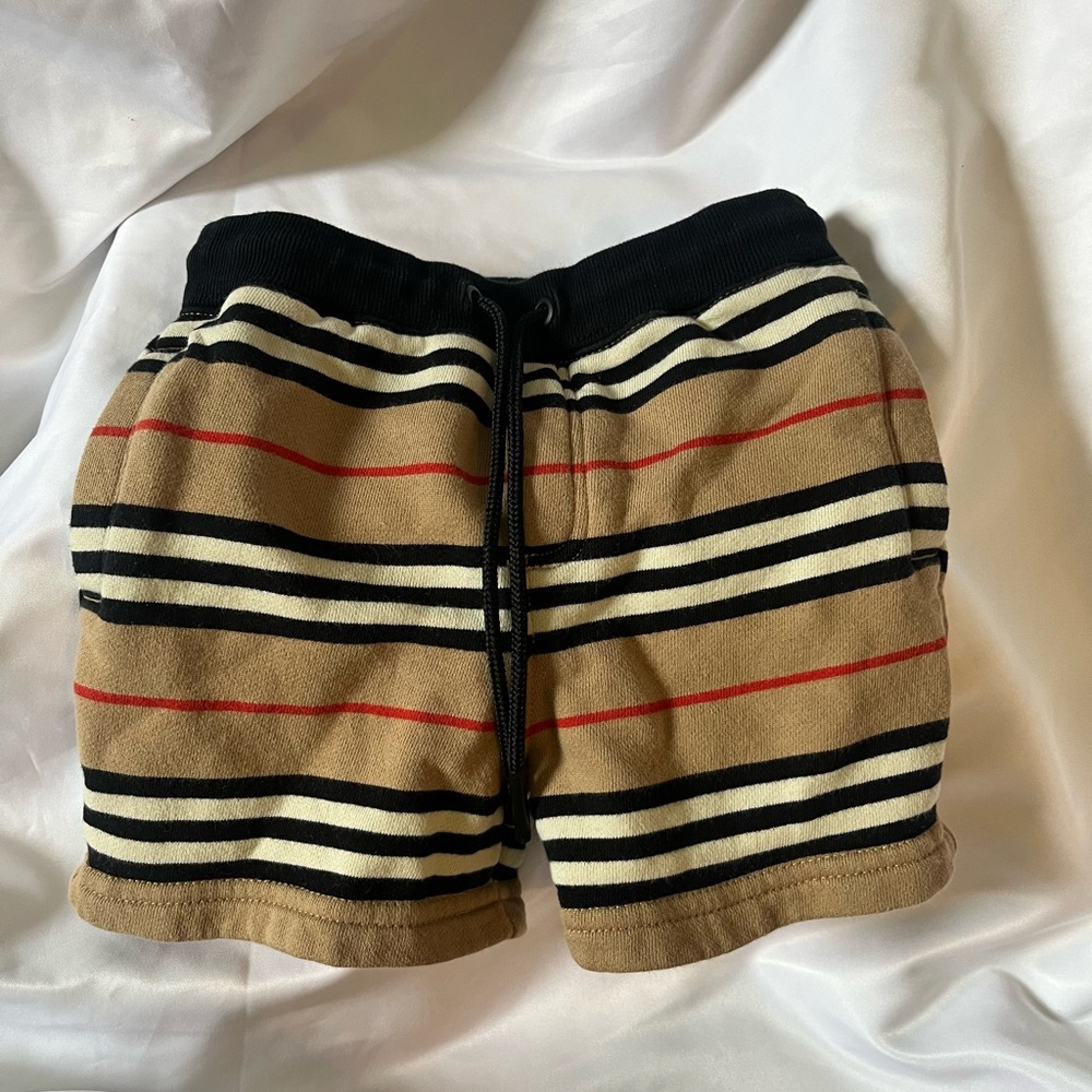 Burberry striped Tan and Black boys Shorts 18 month